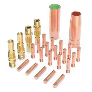 Imagem de TOOLIOM Kit de pistola de solda MIG 0,89 cm bico de ponta difusor para TOOLIOM TL-200M Flux Wire MIG Welding (kit de acessórios de 89 cm)