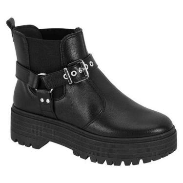 Imagem de Bota Moleca Coturno - Feminina - Preto-Feminino