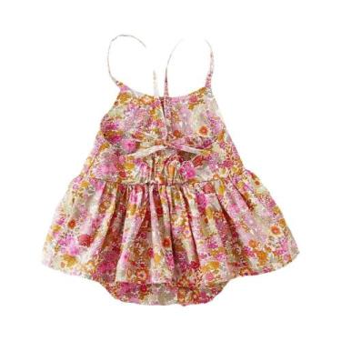 Imagem de Playsuit floral para bebê, algodão macio, macacão recém-nascido, roupa