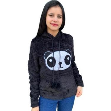 Imagem de Blusa Feminina Pelinho Casaco Felpudo Insta Top Luxo-Feminino