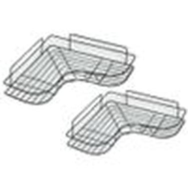 Imagem de Prateleira Aramada de Canto em L, Metal, Preto, Porta Shampoo, 28x13x4cm, Fixação Adesiva, 2 Tamanhos