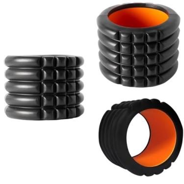 Imagem de Mini Rolo de Liberação Miofascial com Ranhuras, EVA e PVC, 10x14cm, Preto e Laranja, 280g, Alívio de Tensão Muscular