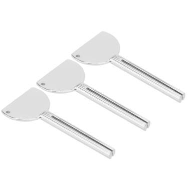 Imagem de Conjunto de espremedores de tubo de aço inoxidável prateado, 3 peças, dispensador manual de rolos semi-redondos para pasta de dente, creme de tinta, cosméticos e uso doméstico diário