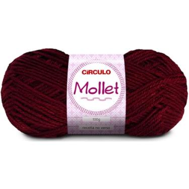 Imagem de Fio Mollet Círculo 100g 200m Lã Acrílica Tricô Crochê Artesanato Touca Cachecol Inverno Novelo (115 - RUBI)