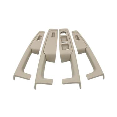 Imagem de Conjunto de 4 peças compatíveis com Skoda Superb 2 2008-2013 Bege Cinza Maçaneta interna da porta do carro Apoio de braço Luva 3T1867157 3T1867158 3T0867162(4 PCS-Beige)