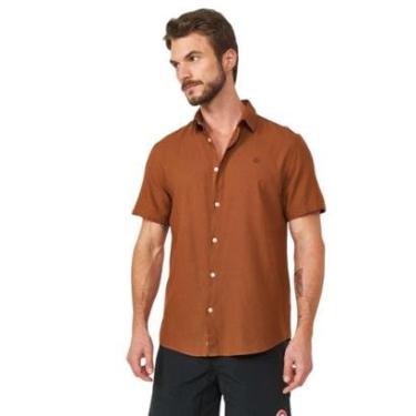 Imagem de Camisa Colcci Linho Relax Marrom Masculina-Masculino