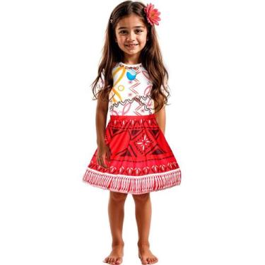 Imagem de Fantasia Carnaval Infantil da Moana 2 pra Meninas Vestido Polinésio Es