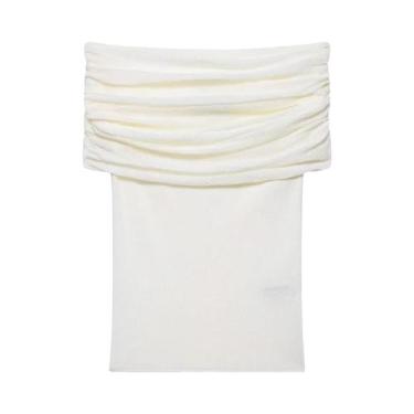 Imagem de Suéter Feminino De Verão Slim Fit Com Um Ombro, Camadas De Tricô, Pulô