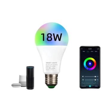 Imagem de Lâmpada LED Inteligente 15W 18W 20W Wifi Alexa Google Assistant Luz RG