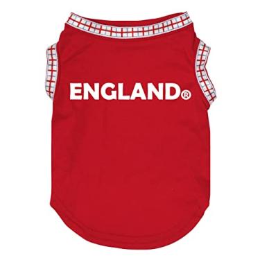 Imagem de Petitebella Camiseta para cachorrinho com placa de Inglaterra (vermelha/bainha inglesa, GGGG)