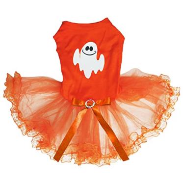 Imagem de Petitebella Vestido para cachorro Little Ghost (laranja/renda, pequeno)