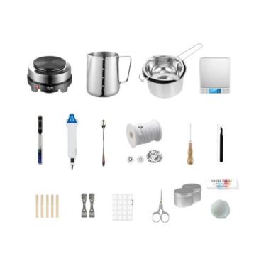 Imagem de Kit Para Fazer Velas Aromáticas Com Pavio De Algodão Puro, Molde De Ce