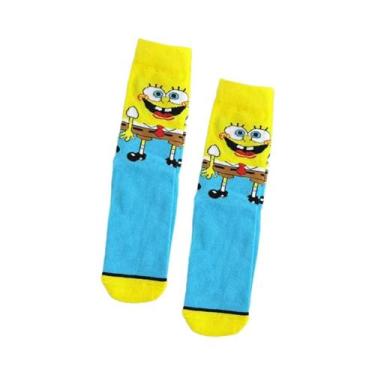 Imagem de 1/4 pares de meias altas de malha fofas de desenho animado unissex - P