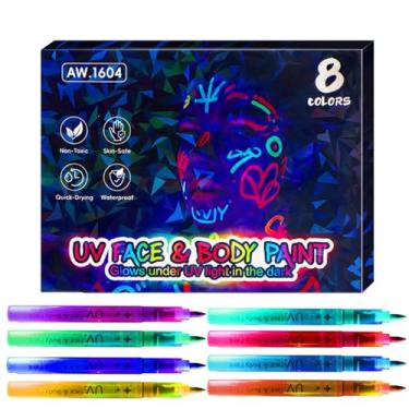Imagem de Tinta Fosforescente - Facial Lavável para Pintura no Rosto - s Temporárias Que Brilham No Escuro | Para Adultos Crianças Festas Artesanato Em Tecido Arte E Pele