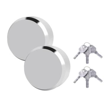 Imagem de Conjunto de 2 unidades de bloqueio de disco, cadeado oculto de alumínio 6061 com chave semelhante, cadeados de disco de reboque antifurto de 6 cm para trailers, caminhões, galpões, garagem, portões de