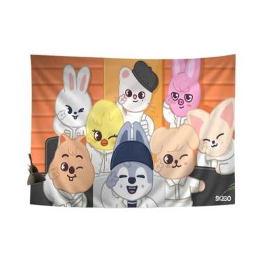 Imagem de Tapeçaria Kpop Stray Kids SKZOO Anime Hippie Para Decoração De Parede,