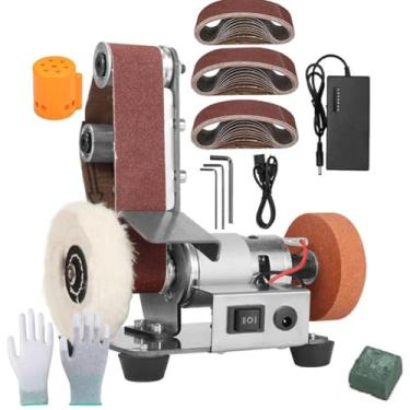 Imagem de Lixadeira EléTrica 3 Em 1,Polidora Com 7 Velocidades AjustáVeis,Inclui Lixas E Luvas Revestidas De Fibra De Carbono Para Lixar Madeira, Metal E Afiar Facas