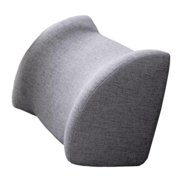 Imagem de FashionCha Almofada de espuma para apoio lombar, almofada para lombar, para cadeira para longos períodos sentado em casa, Cinza Profundo