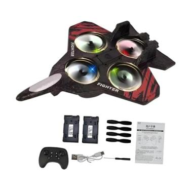 Imagem de simhoa Avião RC de controle remoto, portátil, para, com giro de 360°, modelo de helicóptero de, ideal para iniciantes, adultos e meninos, Bateria Vermelha 2