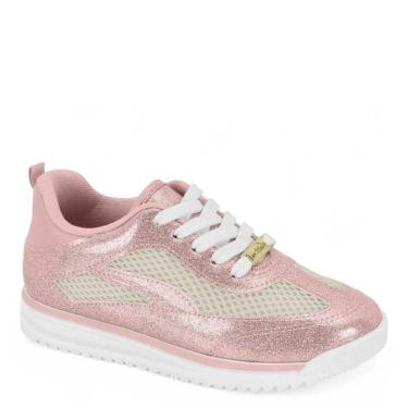 Imagem de Tênis Infantil Casual Menina Conforto Macio Molekinha 2583201 - Branco Off/Rosa - 26-Feminino