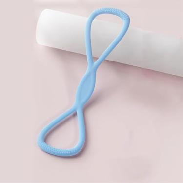 Imagem de Bandas de resistência, Figura 8, faixas de resistência para mulheres e homens, pulseira de borracha de resistência em 8 formas para braços, costas, ombro elástico com alças, não quebra, portátil, azul