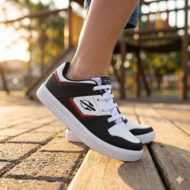 Imagem de Tênis Infantil Mormaii Urban Joca Easy Casual Preto, Preto, Branco, 31