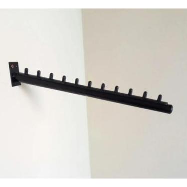 Imagem de Expositor Rt Arara Inclinado Cabideiro Parede 3 Unidades - TR3, Preto