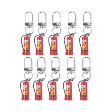 Imagem de Chaveiro Com Pingentes De Caminhão De Bombeiros E Extintor De Incêndio