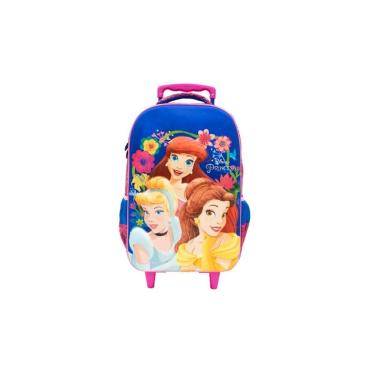 Imagem de Mochila de Rodas Escolar Princesas Disney 3D Original-Feminino