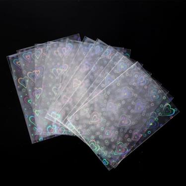 Imagem de 200un Unidades Protetores Photocards Formato Coração, 9,1x6,5cm Acabamento Holográfico Protetores para Cartas Colecionáveis Magic The Gathering e Photocards K-Pop