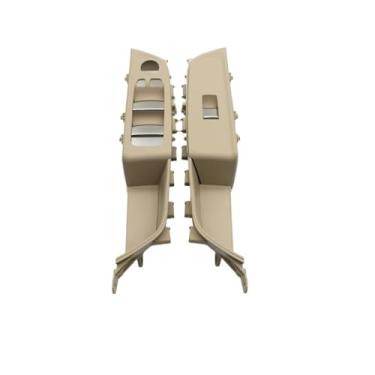 Imagem de LHD atualizado esquerda direita dianteira traseira interior maçaneta da porta painel regulador da janela tampa do interruptor compatível com BMW Série 6 / GT G32 2017 2018 2019-2022(Front 2PCS-Beige)
