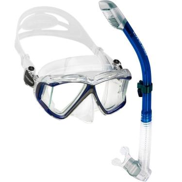 Imagem de Kit de Mergulho Máscara+Respirador Cressi Pano 4+Super Dry-Unissex