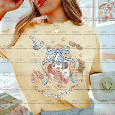 Imagem de Camiseta Retro De Mickey Mágico Para Mulheres, Algodão, Presente Mágic