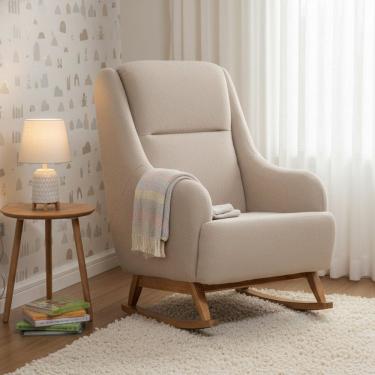 Imagem de Poltrona de Amamentação Balanço Queen Marrom Claro