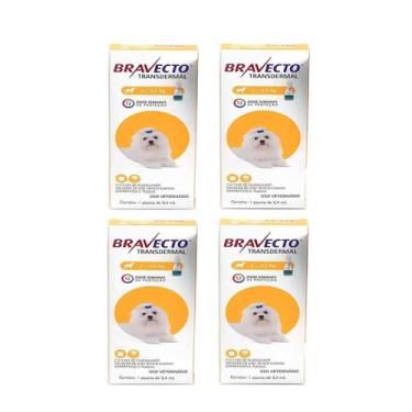 Imagem de Kit 4 Antipulgas e Carrapatos para Cães 2 até 4,5Kg - BRAVECTO