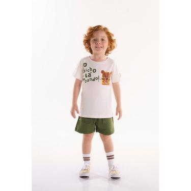 Imagem de Conjunto Infantil para Menino com Camiseta e Short Safari Três e Já-Masculino