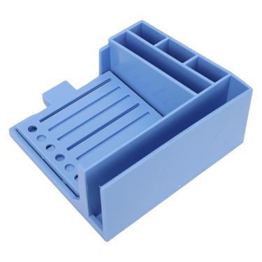 Imagem de SUNGOOYUE Estêncil de Nota Pegajosa, Estênceis Abs Reutilizáveis ​​com 5 Modelos Diferentes de Suporte de Caneta para Sala de Notas de 3x3 Polegadas e Organizador de Mesa de Escritório (Azul)