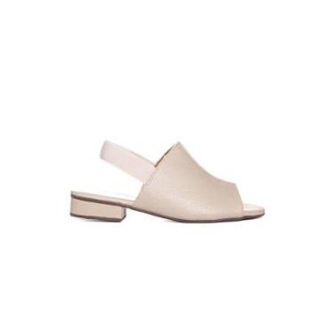 Imagem de Sandália Anne Moraes Salto Baixo Couro Bege-Feminino