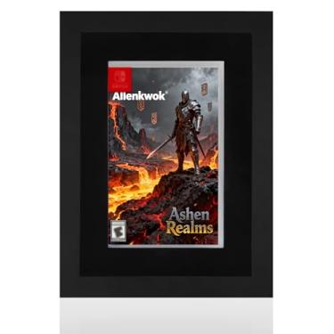 Imagem de Allenkwok Moldura de exibição de videogame compatível com capa e disco de jogo Switch, com forro de espuma EVA e tecido preto flocado