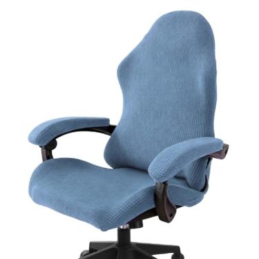 Imagem de PATIKIL 1 conjunto de capa de cadeira de escritório, capa de cadeira de mesa extensível universal capa de assento de computador grande com capas de apoio de braço zíper para cadeiras de escritório com