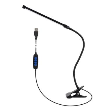 Imagem de Lâmpada de Mesa LED Plegável com Clip Recarregável Plug-in Braço Longo USB para Proteção dos Olhos Cama Estudo Dormitóri