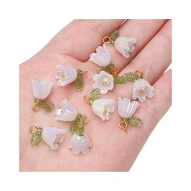Imagem de Contas De Flor De Lírio Do Vale Em Acrílico Colorido 11x14mm 2-10 Peça