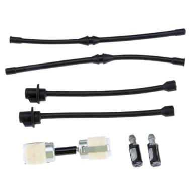 Imagem de 8 peças de ferramentas serra de corrente filtro de óleo combustível tubo de combustível tubo de combustível para motosserra 52cc 58cc conjunto de mangueira 4500/5200/5800