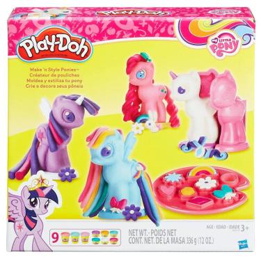 Imagem de Play-Doh My Little Pony Make `n Style Ponies com 9 latas