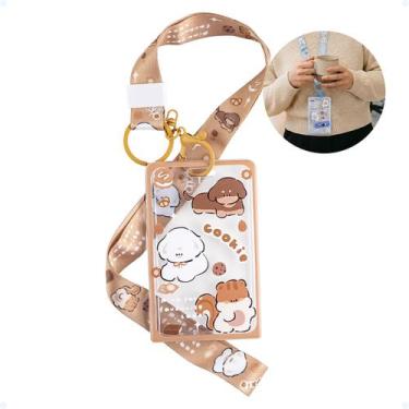 Imagem de Protetor Porta Bilhete Único Crachá Transparente Cordão Fofo - Hxt, Ma