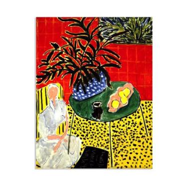Imagem de Henri Matisse Impressão artística pôster de samambaia preta pinturas famosas arte de parede Henri Matisse decoração de banheiro presente para sala de estar casa escritório decoração de parede 40 x 30