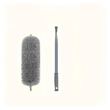 Imagem de Espanador retrátil extralongo cabeça dobrável escova lavável tetos altos ventiladores móveis carro ferramenta de limpeza reutilizável (preto)