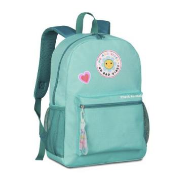 Imagem de Mochila Escolar Grande No Bad Vibes Menina Clio, Azul