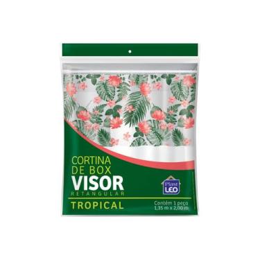 Imagem de Cortina de Box para Banheiro Vinil Com Visor Retangular 1,35x2m - Esta