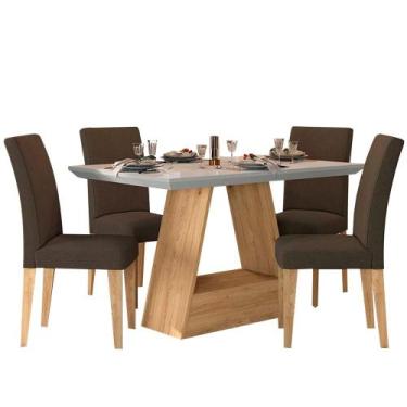 Imagem de Conjunto Sala De Jantar 4 Cadeiras ávila Cinamomo - A Móveis Arapongas